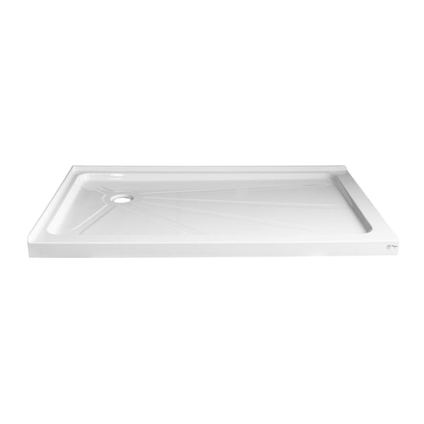 Base de douche texturée 36"x 60"pour installation en coin (gauche)