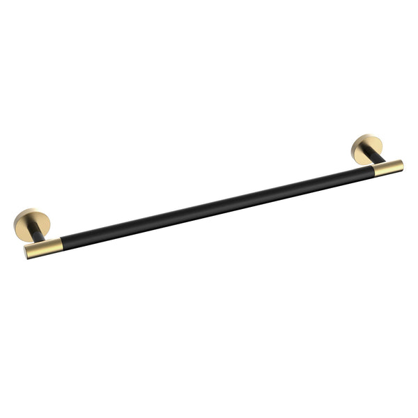 Porte-serviettes 24" fini noir mat et or brossé