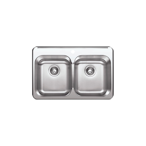 2 bowls, 32''X21'', top mount kitchen sink