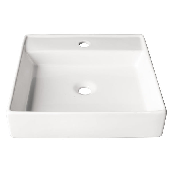 Vasque carrée de porcelaine 17’’X17’’