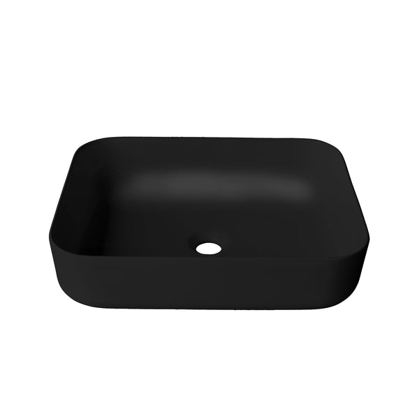 Vasque rectangulaire en porcelaine noir mat 20''X16''