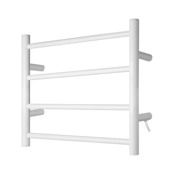 Chauffe-serviette à 4 barres fini blanc mat de forme rond