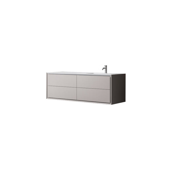 VANITÉ SUSPENDUE 4 TIROIRS GRIS PÂLE 60''