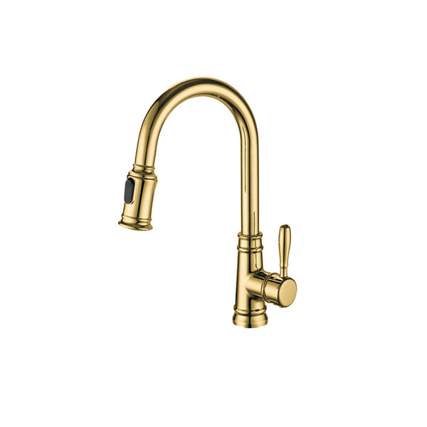 Single handle brushed brass (gold) kitchen faucet