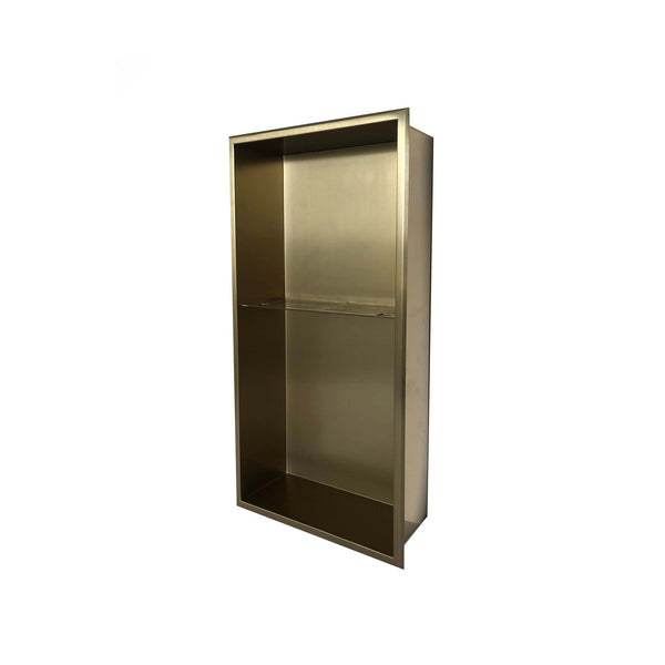 Niche de douche fini or brossé 12"X24"