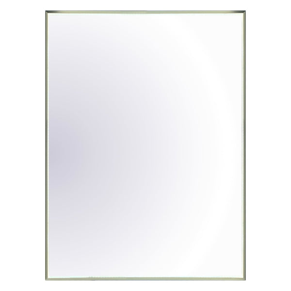 Miroir rectangulaire 24''X32'' avec cadre en laiton brossé (or) et lumières DEL