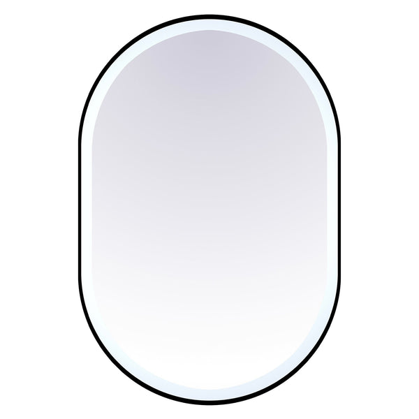 Miroir ovale 36'' avec cadre noir mat
