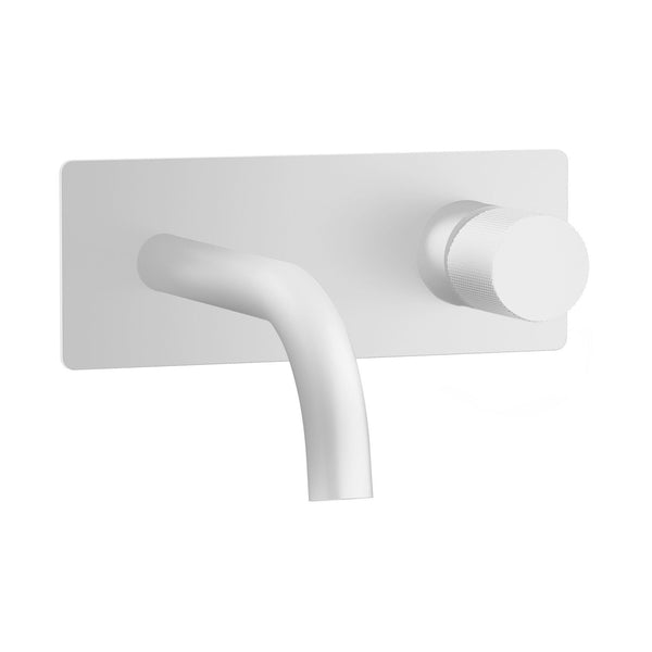 Robinet mural industriel fini blanc mat