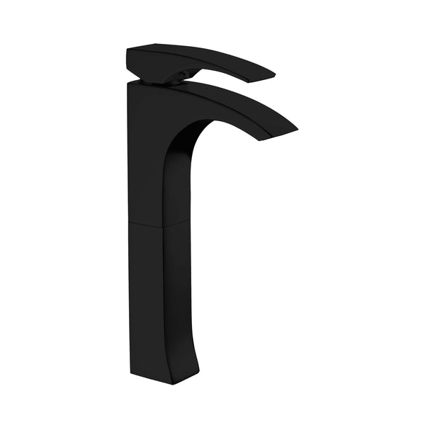 Robinet de vasque de forme arrondi fini noir mat