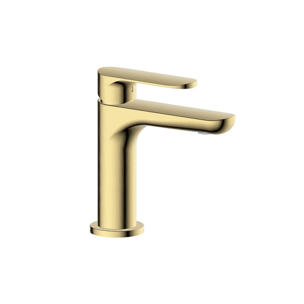 Brushed gold flat & rounded sink faucet