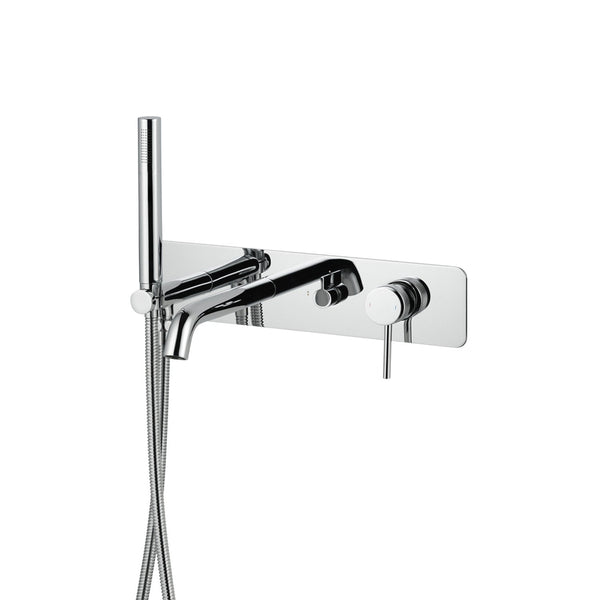 Robinet de baignoire arrondi à fixation murale fini chrome