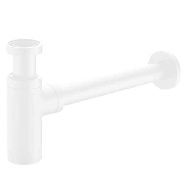 Siphon décoratif pour lavabo fini blanc mat